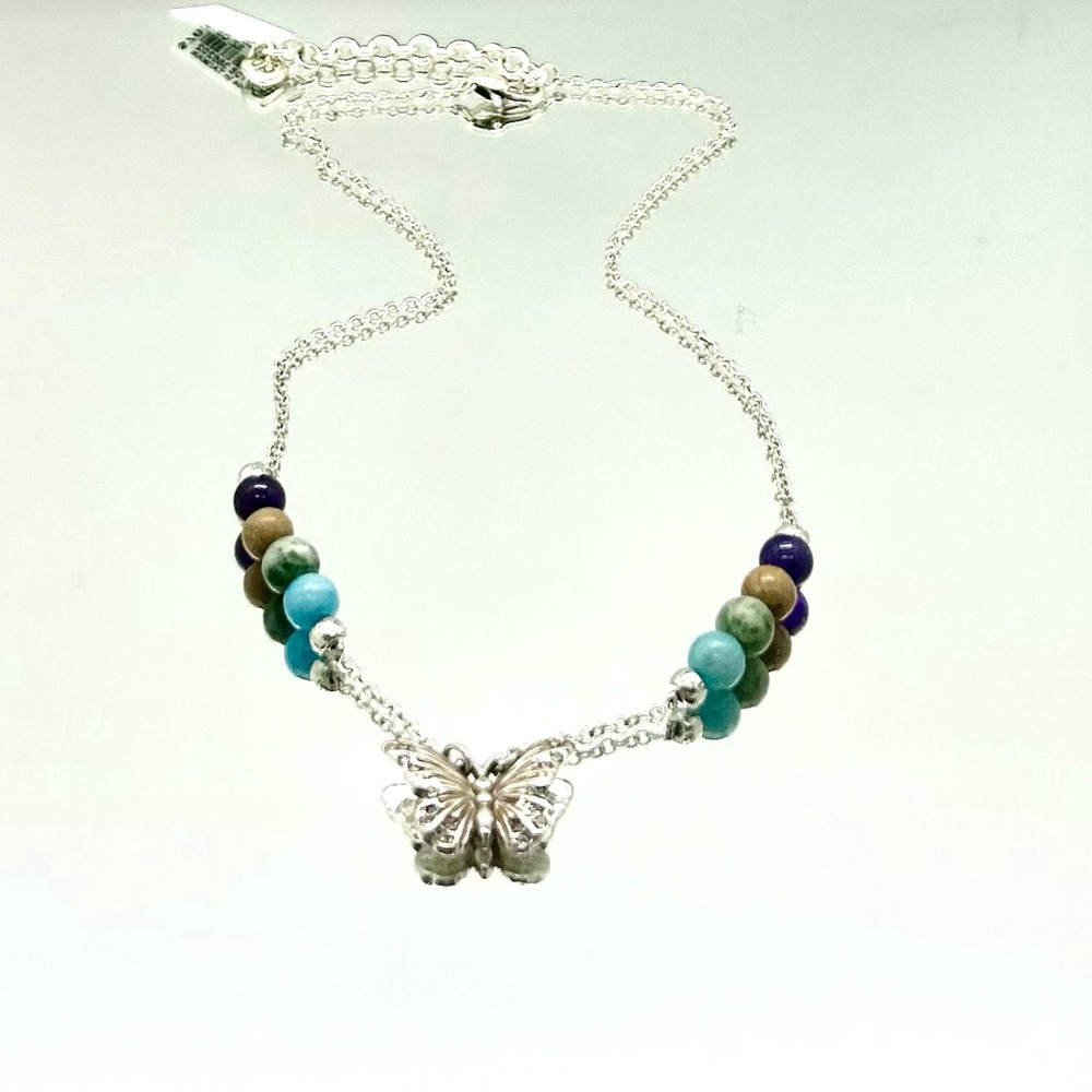 Brighton Solstice Butterfly Petite Necklace Silver Tone NWT $78